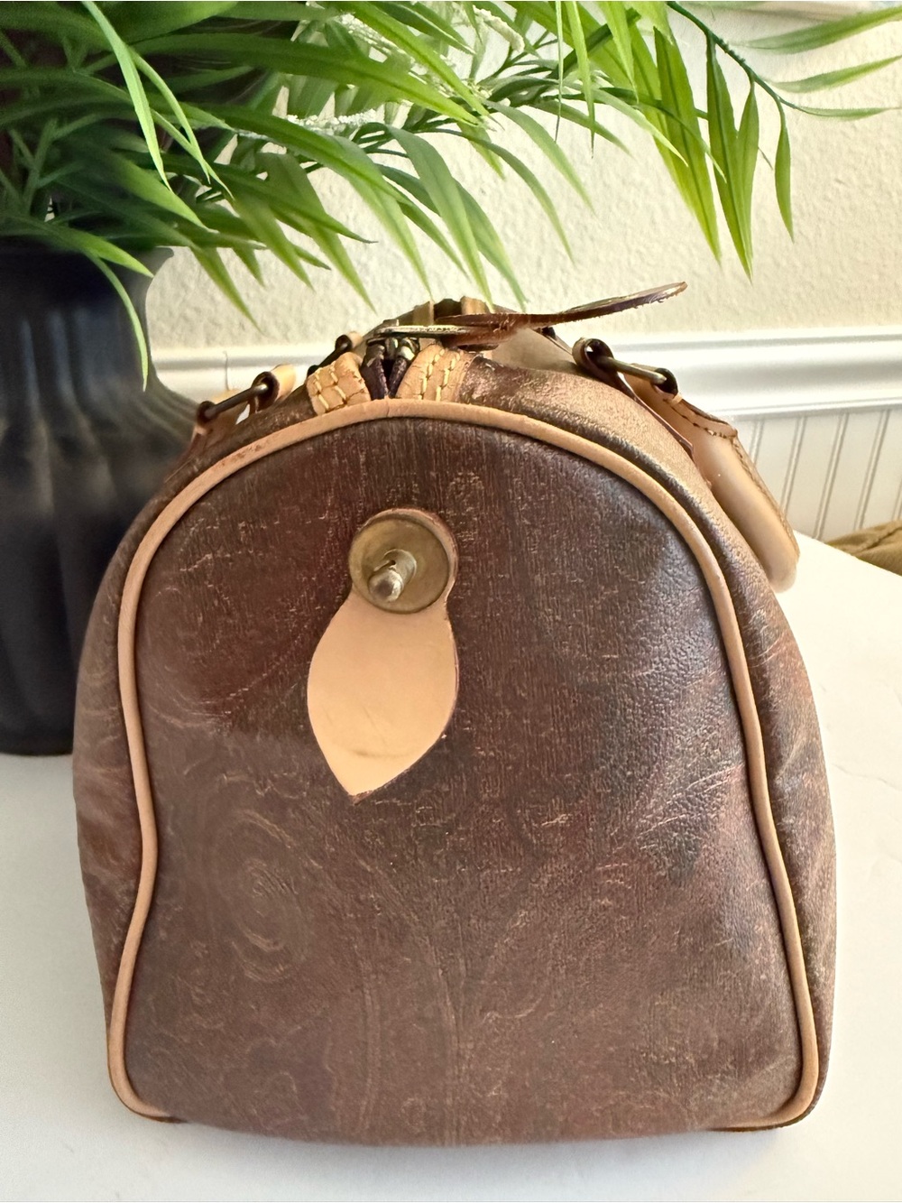Vintage Etro Milano Paisley Coated Boston Bag - Picture 4 of 14